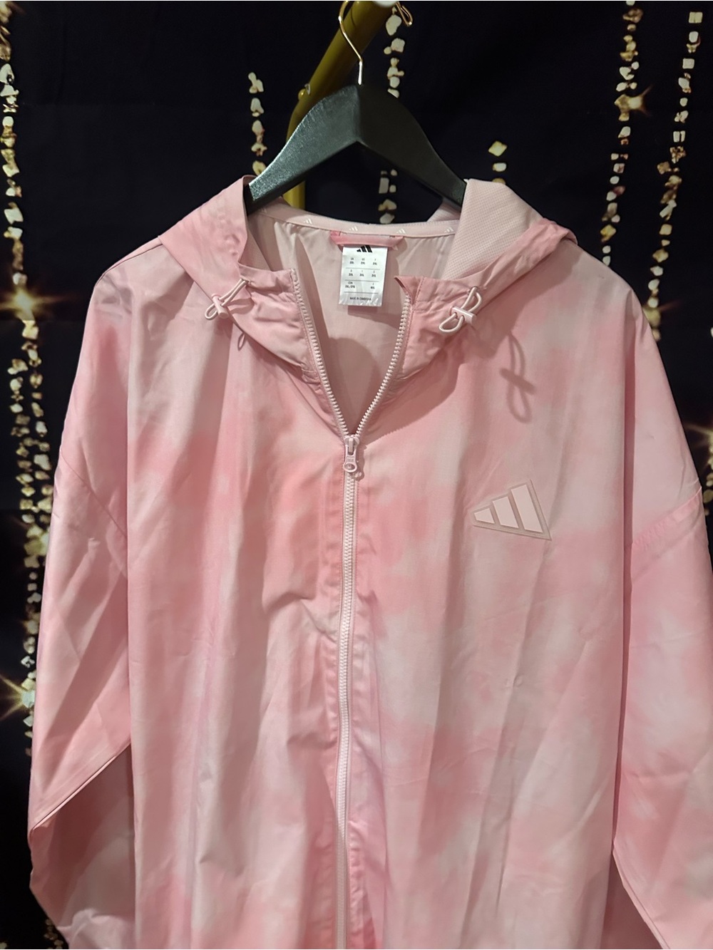 adidas Women's Light Pink Hooded Windbreaker Jacket